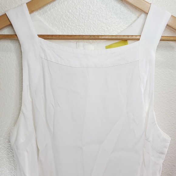 Maeve Anthropology White Lace Up Tank Top Size 8 - Picture 3 of 12